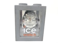 Ice Wristwatch Men’s Silver w/ Silicone Band