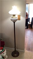 56” Brass Ceramic Glass Floor Lamp