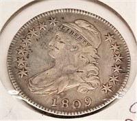 1809 Bust Half VF (Cleaned/Scratches)