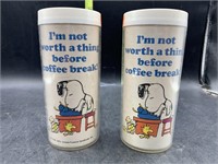 Snoopy and Woodstock cups - 1965