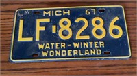 1967 Michigan License Plate