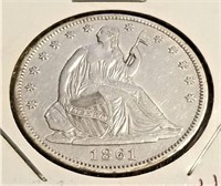 1861 Half Dollar XF-Cleaned