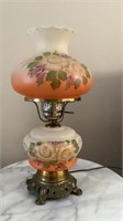 Orange Floral Motif  "Gone with the Wind" Lamp