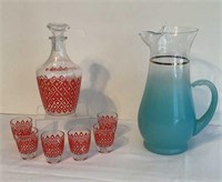 Vintage Glass Carafe and Blendo Pitcher