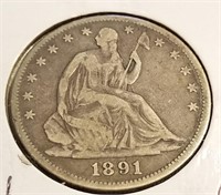 1891 Half Dollar G-VG