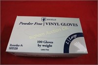 Shield Vinyl Gloves Size Large Latex/Powder Free
