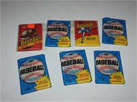 7 Baseball Wax Pack Cards
