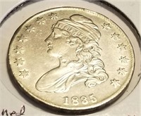 1835 Half Dollar XF-Cleaned/Obverse Digs