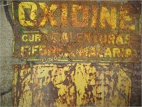 2pc Vintage Metal Signs - Oxidine / Texas College
