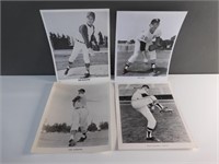 4 Vintage 8x10" Baseball Pictures