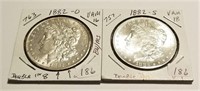 1882-S, ‘82-O Dollars  BU