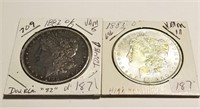 1882-O/S, ‘83-O Dollars  AU