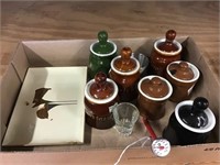 Condiment Jars, Thermometer, Platter