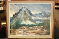 Mountain Range Painting by C. Beckman