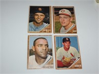 Lot of 4 1962 Baseball Cards D