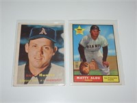 1957 & 61 Baseball Cards Hunter & Alou