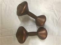 Two 5 pound dumb bells