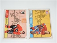2 1968 69 Topps Hockey Cards Stanley & Harris