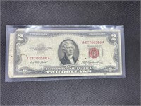 1953 $2 RED SEAL Treasury Bond Bill Serial A