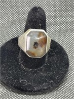 Unique Large Stone with Internal Growth Silver 8.2
