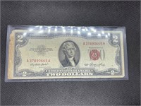 1953 $2 RED SEAL Treasury Bond Bill Serial AA
