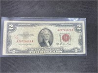 1953 $2 RED SEAL Treasury Bond Bill Serial A28726A