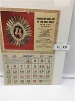 1958 Our Lady of Holy Souls Church Calander