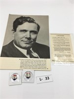 Wendle Willkie Political Brochure & buttons