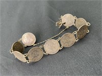 Vintage Silver Coin Bracelet 1892-1898