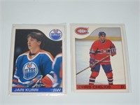 1985 86 OPC Chelios & Kurri Hockey Cards