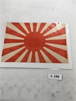 WWII Japanese Paper Rising Sun Parade Flag