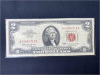 1963 US $2 Red Seal Two Dollar Bill