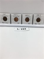 Lot of 4 Lincoln Cents