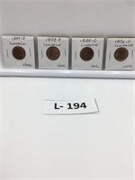 Lot of 4 Lincoln Cents