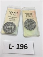 Lot of 2 Pocket Coin Goodluck Tokens