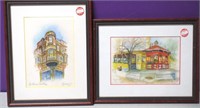 Lot Of 2 Signed 10"x13" Watercolor Paintings