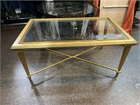 Golden metal  living room table 41x26in 17in.tall