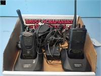 2 Kenwood UFH Hand Held Radios w/ Charger & mic's