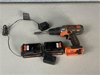 B&D Drill w/ 2 Batteries & Charger