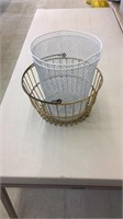 Metal trash cans & egg basket
