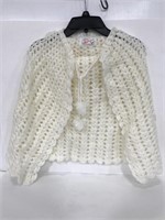 Made by Grandma crocheted hooded shawl