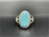 Sterling silver ring w/ turquoise style stone