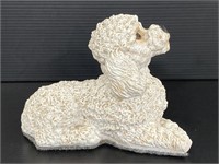 Vintage plaster poodle statue