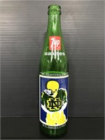 Vintage Notre Dame glass 7up bottle