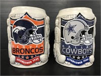 cowboys & Broncos NFL metal mugs