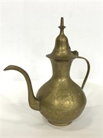Vintage etched brass India teapot