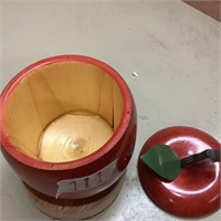 White Pine Dyed Red Apple Bowl with Lid
