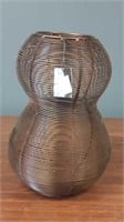Abstract metal vase 11 in by 7 in