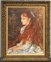 Signed Galley Oil On Canvas Portrait Of Girl