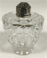 Cut Glass Bottle With Sterling Silver Lid